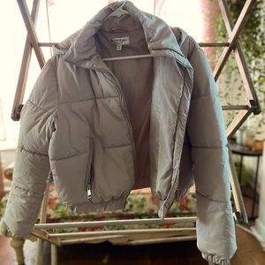 LIKE NEW Miss Selfridge Light Pink Winter Puffer Coat with Hood, Women’s XS